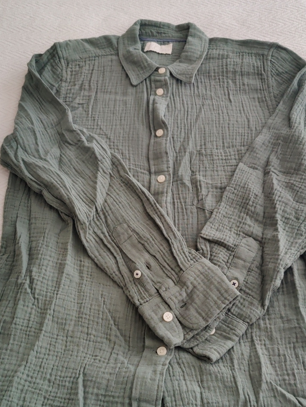 J. Crew Cotton Gauze Shirt Sage Green Size 6 NWOT